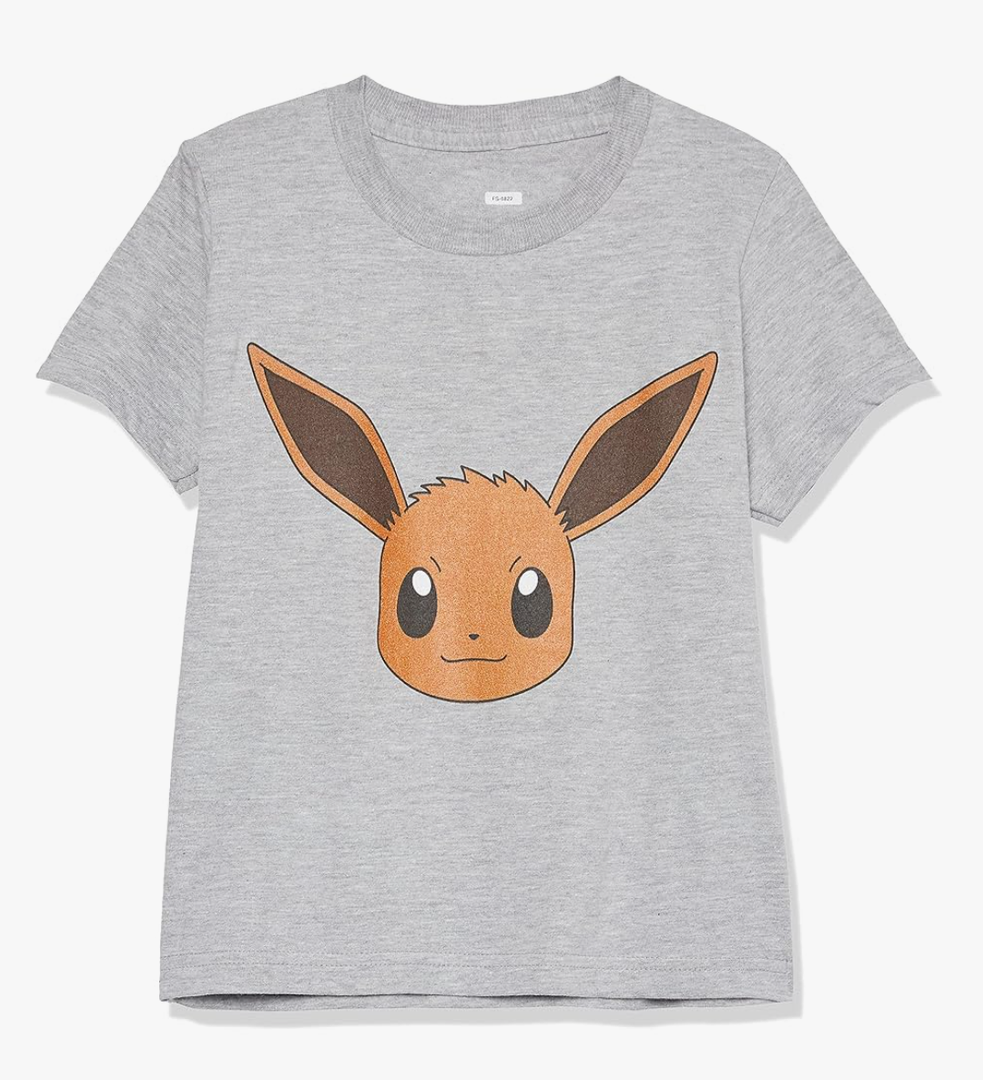 Pokemon Kids Eevee Face Boys Short Sleeve Tee Shirt Extra Small