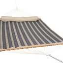 Sunnydaze Quilted Outdoor Hammock with Spreader Bars - Heavy-Duty 450-Pound Capacity Double Hammock for Outside - Mountainside