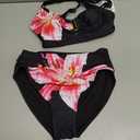 Eomenie Bikini Sets for Women High Waisted Two Piece Bathing Suit U Wired V Neck Swimsuit Adjustable Straps Swimwear, Medium