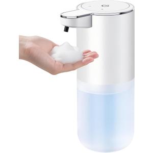 Automatic Soap Dispenser Touchless  400ml Foaming Hand Soap Dispenser for Bathroom & Kitchen, Wall Mount or Countertop, 4 Adjustable Foam Levels, Rechargeable, IPX5 Waterproof