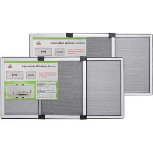 [FOR SMALL WINDOWS ONLY] FLYZZZ Adjustable Screen , 2 Packs 10" H x Fits 14" to 24" W | Stop & Measure Before Buying | Perfect for Bathroom & Basement Windows