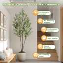 Bailikang 6FT Artificial Olive Tree Artificial Olive Plants, Tall Faux Olive Tree Faux Silk Plant Fake Plant Ultra-Realistic Silk Leaves & Natural Trunk Indoor Outdoor Use
