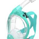 Full Face Snorkel Mask- Snorkeling Gear for Adults with Safe Dry Top Breathing System, 2025 Latest Foldable Panoramic View Snorkeling Mask for Men and Women, Anti Fog Anti Leak (Large-X-Large, Clear Green)