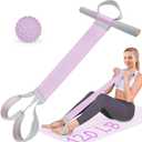 Fabric Resistance Band with Handles, 120lb Full-Body Excercise Band, Non-Slip Elastic Bands for Strength Muscle Training, Stretch Band Workout Equipment for Leg Arm Chest Core Wrist Ankle (Purple)