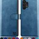 SUANPOT for Samsung Galaxy A13 5G/4G/A04/A04S 4G Wallet case with RFID Blocking Credit Card Holder,Flip Book PU Leather Protective Cover Women Men for Samsung A04S Phone case Sky Blue