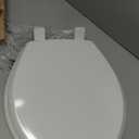 Mayfair Cassel Slow Close Toilet Seat, Easy Clean, Non Slip Premium Wood Seat, Easy Install, Made in USA, Round, White