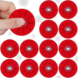 Sotiff 12 Pcs Spider Web Fidget Spinners Bulk, Mini Fidget Toys, Spider Web Birthday Party Favors, Goodie Bags Stuffers, Party Games, Rewards Carnival Prizes