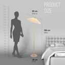 KUNJOULAM Pleated Floor Lamp, Pole Floor Lamps, Simple Design Tall Lamp with Fabric Lampshade, Standing Lamp for Living Room, Bedroom, Office, Home (Champagne Gold)