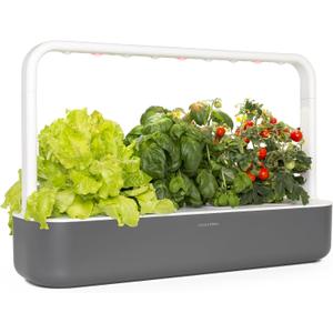 Click & Grow Indoor Herb Garden Kit with Grow Light | Easier Than Hydroponics Growing System | Smart Garden for Home Kitchen Windowsill | Vegetable & Herb Garden Starter Kit with 9 Plant pods, Gray