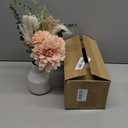 Mkono Small Artificial Flowers in Ceramic Vase 13.5" Centerpieces Coffee Table Decor, Silk Flower Arrangements for Home Decor Indoor Fake Flower Bouquet for Bathroom Dining Room Kitchen Wedding Pink (small)