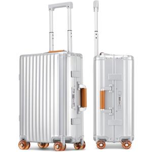 ROAMING 20 Inch Carry-On Luggage Durable All Aluminum Hardshell Suitcase - Zipperless Luggages Airline Approved with 360 Spinner Wheels, TSA Lock USB Port, Smart Organizational Pockets