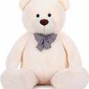 Toys Studio 5 Feet Teddy Bear, 59'' Giant Big Bear Stuffed Animal Lifesize Bear for Baby Shower Centerpieces, Large Plush Toy for Kids Girls Valentine's Day Christmas Birthday, White