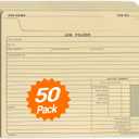 Job Folders for Projects,12 x 10 inch, Classic Manila File folders Jecket, Heavy Duty Folders Preprinted for Job Tracking, Costing and Customer Correspondence (50-Pack)