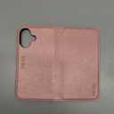 TUCCH Wallet Case for iPhone 16 6.1-inch 5G, [TPU Shockproof Inner Shell] PU Leather [RFID Blocking] 4 Credit Card Holder Magnetic Kickstand Flip Cover Compatible with iPhone 16 2024, Rose Gold