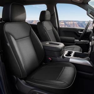 Umbrauto Custom Seat Covers for Silverado, Waterproof Nappa Leather Full Set Seatcovers for Chevy Silverado/GMC Sierra 2007-2013 & 2019-2026 1500, 2020-2026 2500HD 3500HD Crew/Double/Extended Cab