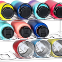  LARGER Compartment - 3 Tier Stackable Water Bottle Organizer Holder - for Stanley 40oz & Others' Large Tumbler - Clear Rack, 12 Cup Bottle Holder for Cabinet Home Countertop Fridge Pantry Shelf