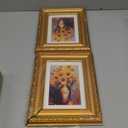 Splinterix 5x7 Gold Picture Frames Set of 2, Ornate Vintage 5 x 7 Photo Frames for Wall Decor or Tabletop Display,5 x 7 Gold Frame with Real Glass, Display 4x6 Pictures with Mat or 5x7 without Mat for Antique Dco