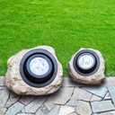 GOODFOEVER Rock Solar Garden Lights, Super Bright Solar Spot Lights, Solar Powered Landscape Lights Outdoor Decorative Waterproof LED Lights for Pathway, Walkway, Yard