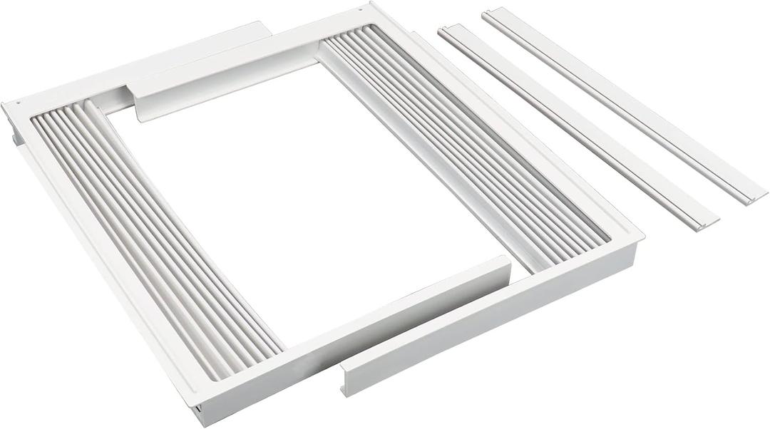 Forestchill Window Air Conditioner Side Panel with Frame, Fit Most 15,000 BTU Units, Room AC Accordion Filler Curtain Kit Replacement, Include Window AC Side Panels & Frames