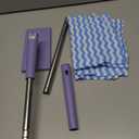 Snap Grip Mini Mop,Cloth Changing Mini Mop,27inch Long Handle Mopping Stick,360Â° Swivel Head,Dry and Wet Use,Ideal for Tight Corners,Tile,and Hardwood(Purple,6 Cloth)