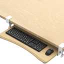 suptek Keyboard Tray Under Desk Pull Out with C Clamp Mount, Computer Keyboard & Mouse Tray, 25.6 (30 Including Clamps) x 11.8 inch Slide-Out Platform Computer Drawer for Typing, Light Wood, DSF1QM