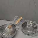 DEAYOU Stainless Steel Saucepan with Steamer, 1.2 Quart Yukihira Sauce Pan with Lid, Traditional Japanese Small Cooking Pot with Wood Handle and Two Side Spouts for Milk, Ramen, Soup, Tempura, 7"