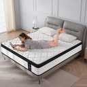 Twin Mattress 10 Inch Medium Firm Hybrid Mattress Twin Size Memory Foam Pocket Steel Springs Matress in a Box for All Sleep Positions Motion Isolation Ensure Comfortable Sleep (White)