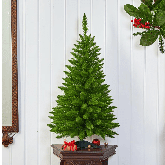 1 Pc Green Space-saving Design 36 Inch Unlit Artificial Christmas Mini Tree With Plastic Stand