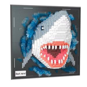 BDYDT Wall Art Shark Building Blocks Set; A Wall Decor Set for Adults Who Love Creative Hobbies(2166 Pieces) Toys Gifts for Kid and Adult