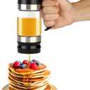 Glass Honey Dispenser No Drip, Maple Syrup Dispenser for Coffee, Tea, Pancake, Black (9 OZ, 1 Pack) U9