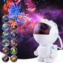 Astronaut Galaxy Projector,Star Projector with 12 Space Films,Galaxy Projector for Bedroom with Timer and 360Rotating Magnetic Head,Planetarium projectors is Suitable for Kids and Adults (White)