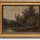 Gold Framed Wall Art Vintage Landscape Canvas Art Farmhouse Fall Picture Moody Wall Decor Antique Prints Rustic Botanical Paintings Country Artwork for Bedroom Living Room 8x10 Inch