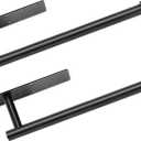 Under Cabinet Paper Towel Holder, Stainless Steel Adhesive or Drill Mount Paper Towel Holder, Wall Mount Paper Towel Holders for Kitchen or Bathroom Black2 Pack