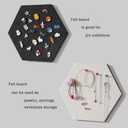 LAJAR 8 Pcs Self Adhesive Felt Bulletin Board Tiles (Large), Hexagon Color Felt Pin Board Wall Tiles for Photos, Pictures, Memos (Camel Large)