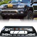 Front Grill Compatible With 4Runner 2006-2009 Matte Black Front Bumper Grille With Accessories/Letters/Amber Light Up