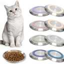 8 Pack Stainless Steel Cat Food Bowls, Cat Dishes Shallow Whisker-Friendly Metal Dishes with Non-Slip Silicone Bottom, Easy to Clean Indoor Feeding Bowls for Cats, Kittens & Small Dogs (6.7")
