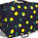 LAKIBOLE Toiletry Bag Multifunction Cosmetic Bag Portable Makeup Pouch Waterproof Travel Hanging Organizer Bag for Women Girls (Black & Lemon-Travel Tag |)