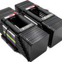 PowerBlock Elite USA 90 Pound Adjustable Dumbbells, Sold in Pairs, 5-90 lb. Dumbbells, Durable Build, Innovative At Home Workout Equipment, Includes Stage 1, 2 & 3 Expansions Gray