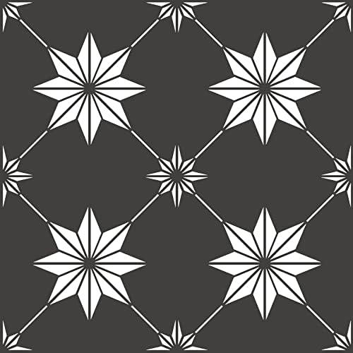 FloorPops Rigel Peel & Stick Floor Tiles, Black, 10 Tiles, 12in x 12in x .06in, Covers 10 sq.ft.