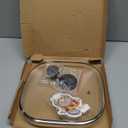 Square Glass Lid, Clear Tempered Glass Vented Square Pan Lid, Replacement Cookware, Frying Pan Cover,1Pack, inner diamater 10.86'' outer diameter 11.41'', Not Universal