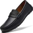 Men's Leather Casual Slip on Loafers Driving Walking Shoes (13, 891 Black)