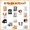 Leitee 16 Pcs Cat Stuffed Animals Bulk Party Favor 5 Inch Kitten Plush Toy Assorted Cute Cat Plush Stuffed Gift Small Fluffy Animal Toy for Birthday Adopt Pet Classroom Party Favor(Lovely Style)