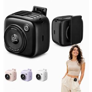 Portable Waist Fan, Rechargeable Wearable Fan w/ LED Display, 3 Speeds, 3000mAh Battery, 10H Runtime, Mini Turbo Airflow, Clip on Belt/Shirt/Hat, for Travel,Outdoor, Concert,Gift for Men Women-1 PACK