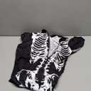 Halloween Skeleton Costume for Adults Full Body Jumpsuit with Hood and Face Print for Men Women One Piece Pajamas (Large, White)