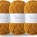 3PCS 3.5oz Chenille Yarn for Blankets Amigurumi: Soft Velvet Baby Yarn Blanket Knitting and Crocheting Bulky 5# Yarn 3 Skeins of 100g (Wood)