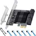 PCI-E X1 to SATA 3.0 Controller Card, 6-Port SATA III 6Gbps Expansion Cards, Supports PCI-Express (1X 4X 8X 16X) Slot, Support SSD and HDD, for Windows/XP/MAC/Linux