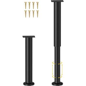 Wlrrcwdttc 2 Pcs Adjustable Height Bed Support Legs for Bed Frame/Bed Center Slat, Metal Adjustable Furniture Legs 10-17 inch for Bed/Sofa/Cabinet/Couch/Dresser/Table,Heavy Duty Bed Replacement Legs