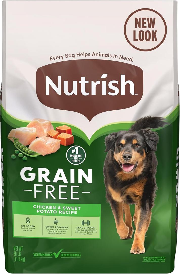 Nutrish Grain Free Chicken & Sweet Potato Recipe Dry Dog Food, 26 lb. Bag, Packaging May Vary (Rachael Ray)