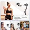 Overhead Camera Mount, Desk Camera Mount with Articulating Arm, 5lb Load Capacity, 360 Adjustable Stand for Phone/DSLR/Webcam, C-Clamp Tabletop Mount for Video Recording, YouTube, Live Streaming