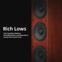Elimavi Floor Standing Tower Speakers Pair, 3 x 6.5 Woofers, 160W, Brown